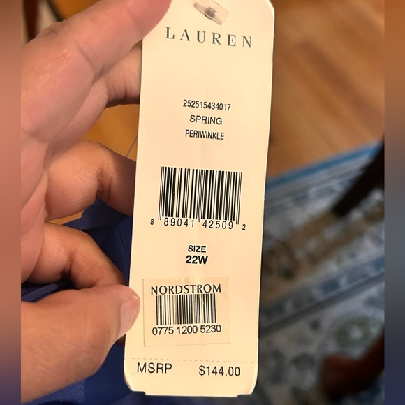 Lauren Ralph Lauren Women's periwinkle Stretch Faux Wrap Dress size 22W NWT - Picture 11 of 12